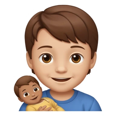 boy babybrown hair sticker