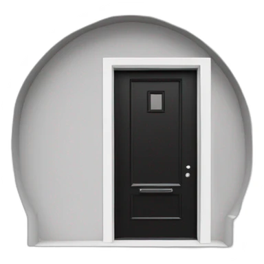 Large windowless rectangular matte black door white th pk ocular handle and a vertical BCD sight Adjace sticker