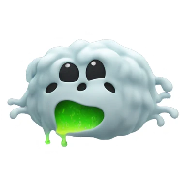 computer with a vomiting emoji inside of the screen sticker