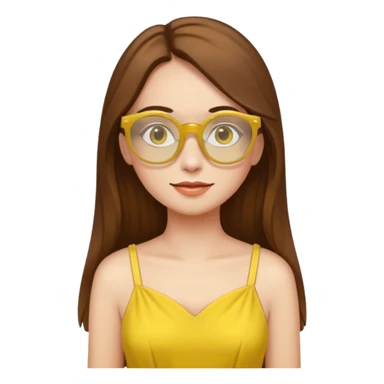 yellow glasses and yellow dressed woman long hair sticker
