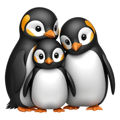 Penguins cuddling for warmth sticker