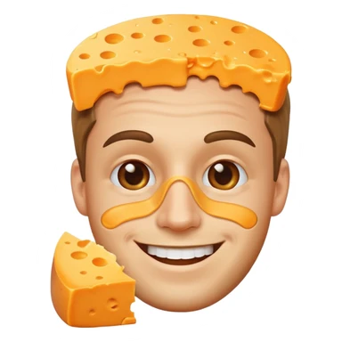 white guy with cheddar cheese sticker