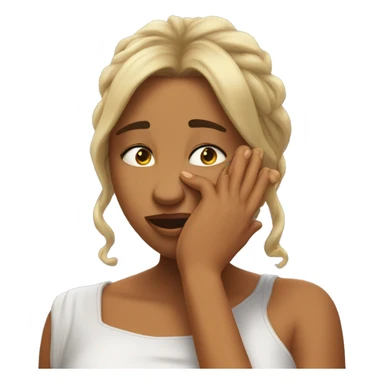 Wiping away her tears with my hand sticker