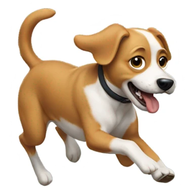 Dog running away sticker