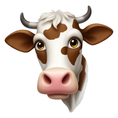 Cow with brown spots holding white heart  sticker