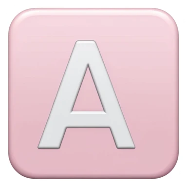 White letter A in a light pink sqaure sticker