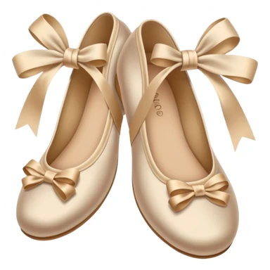 Beige realistic silk bow ballerina shoes sticker