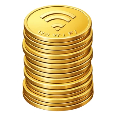 wifi money coin stack sticker