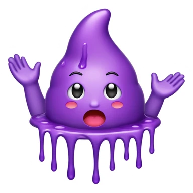 Emoji throwing up purple stuff sticker