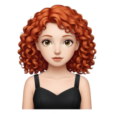 red curly haired black dress white girl sticker