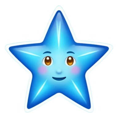 Make a shining bright blue star sticker