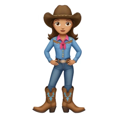 Girl line dancing in cowboy boots and hat sticker