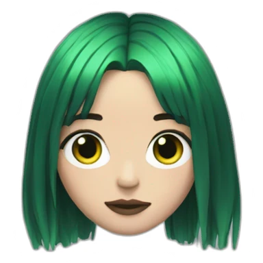 billie eilish green black hair sticker