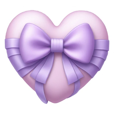 a lavender heart wrapped by a pastel pink bow sticker