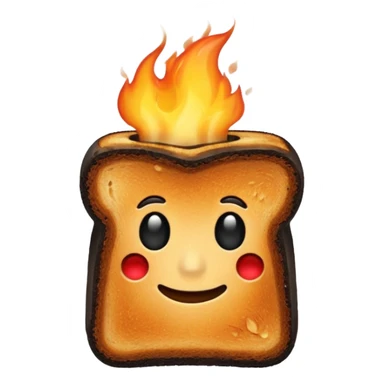 a piece of black burning toast sticker