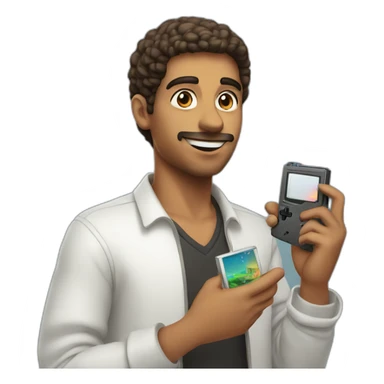Egypt guy with gameboy in hand sticker