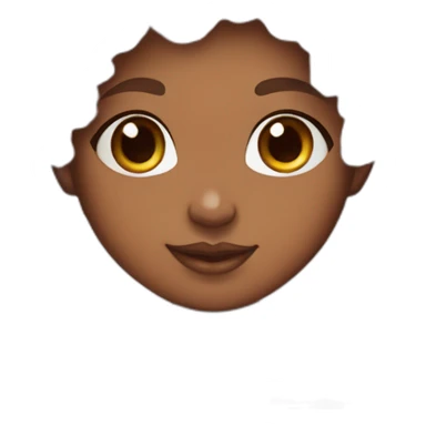 Cute brownskinned girl in a white kimono with cotton Candy colored hair sticker