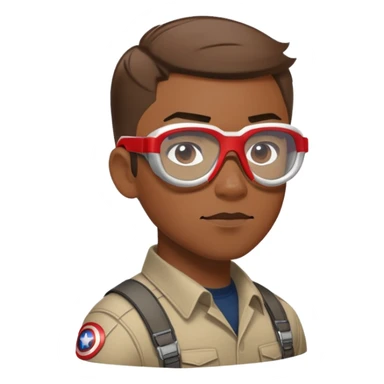 sam wilson with short hair, side-whiskers, and wear red-white safety glasses from  from captain america: civil war sticker