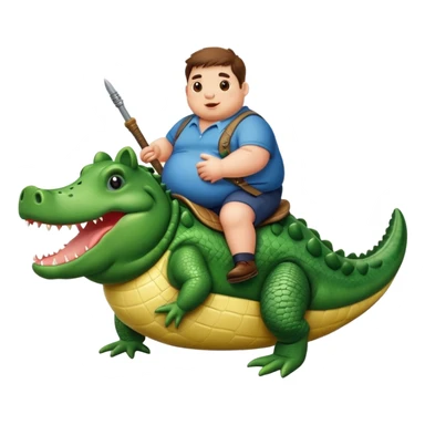 A fat pig riding a alligator  sticker