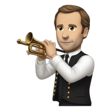 Macron qui joue de la flûte sticker