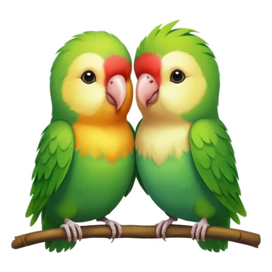 A Pair Of Green & Other Colored Lovebirds sticker