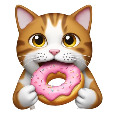 cat eating donut sticker