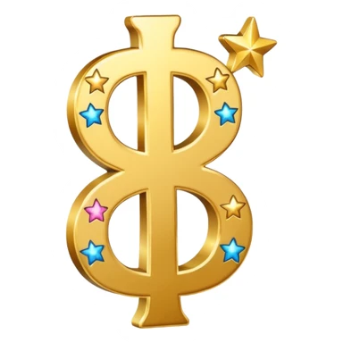 united states dollar sign with stars and hearts and sparkles sticker
