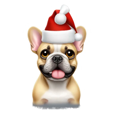 French bulldog wearing santa hat sticker