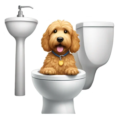 Golden Doodle on toilet sticker