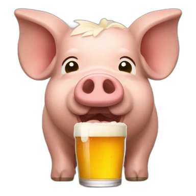 Cochon qui boit une bière sticker