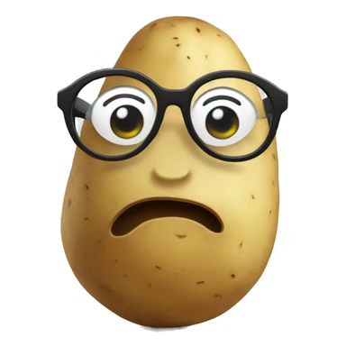 Potato with eyeglasses and hands sticker