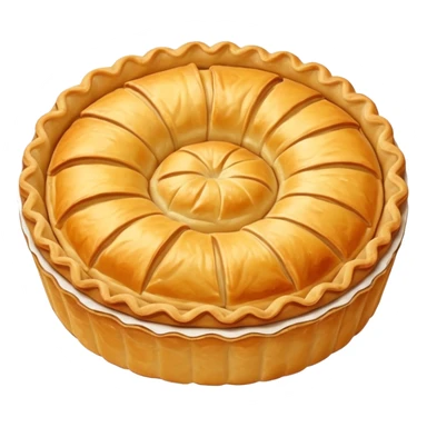 simple banitsa emoji, round pastry with golden crust, minimal details sticker