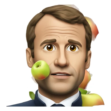 Macron qui mange un pomme sticker
