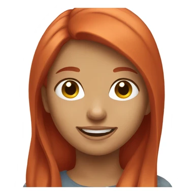 girl with red hair smile sticker