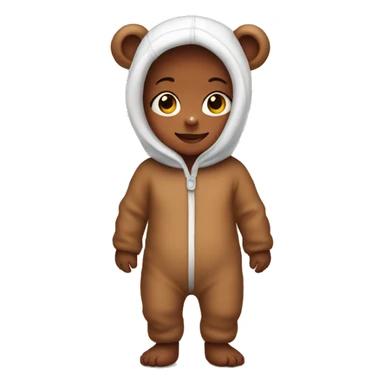 Baby wearing a bear onesie sticker