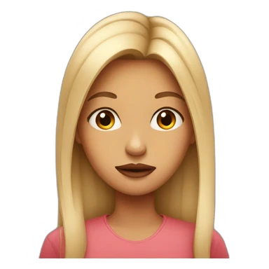 a girl with a pout sticker