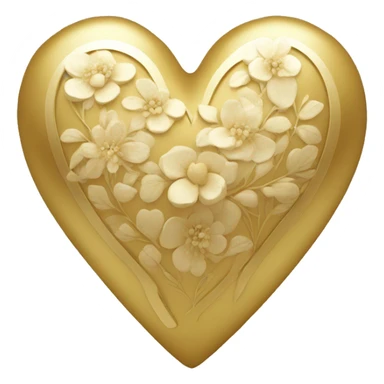 Golden heart with a floral pattern on it  sticker