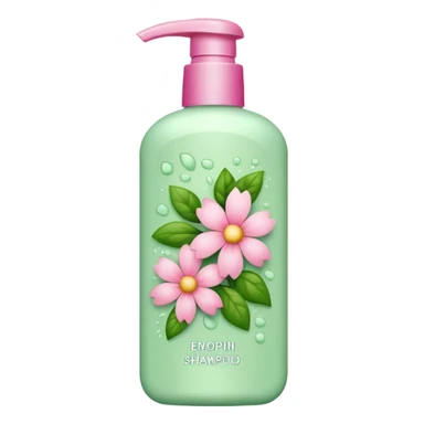 light green and pink floral shampoo sticker