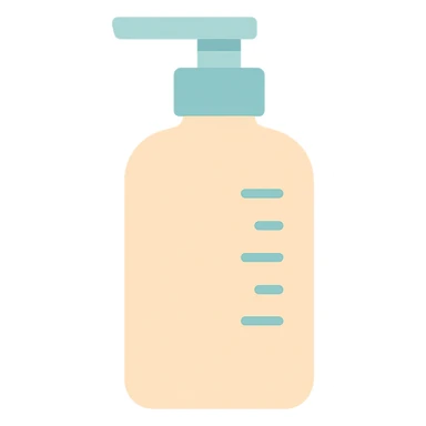 beauty product bottle with a measuring scale sticker