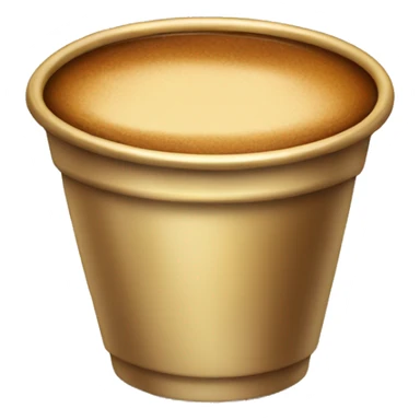 gold dual cup with brown coffee sticker