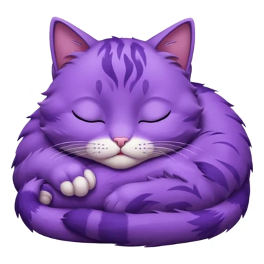 Un gato morado que este durmiendo con los ojos cerrados y que se vean sus patitas sticker