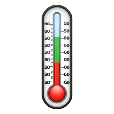 A straight thermometer has 5 colors on it, no round ball or circle at first  sticker