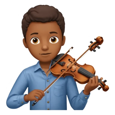 black boy playing violin sticker