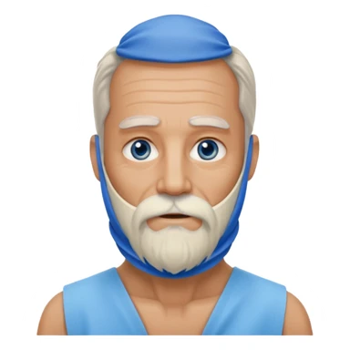 Older man with a full long beard, a medical neck brace, and blue eyes. sticker