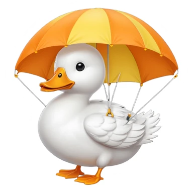 Duck with a parachute sticker
