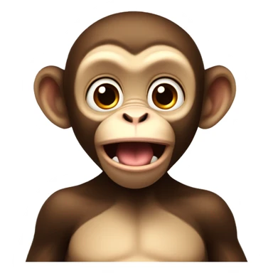 a cute monkey open mouth talk，si de sticker