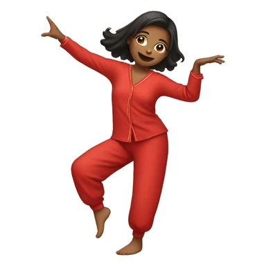 Girl dancing in red pajamas  sticker