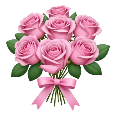 pink rose bouquet with pink ribbons  sticker