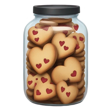 realistic jar with heart shaped cookies sticker
