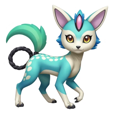 Colorful Exotic Randomly-colored Cartoon Anime Meloetta-WereGarurumon-Trico-Pokémon-Fakémon-fusion-hybrid-creature sticker